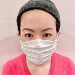 【在庫のみ終了】布マスク　スモールサイズ　綿×シルク　プリーツ型 7枚目の画像