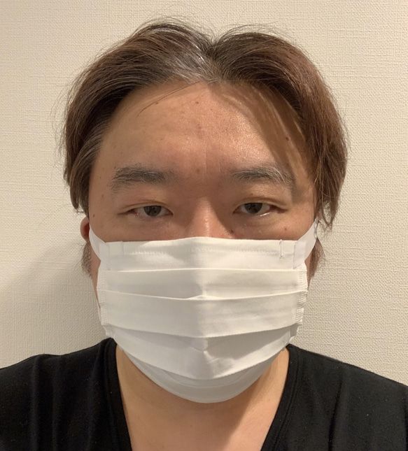 【在庫のみ終了】布マスク　ラージサイズ　綿×シルク　プリーツ型 6枚目の画像