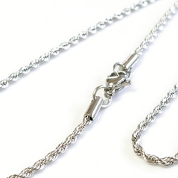 送料無料◆45cm サージカルステンレスロープチェーンネックレス シルバー 2枚目の画像