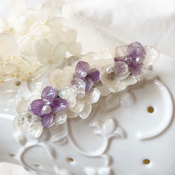 【訂單製作】紫陽花＊髮夾 lavender 第1張的照片