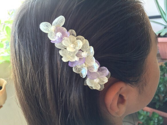 【訂單製作】紫陽花＊髮夾 lavender 第4張的照片