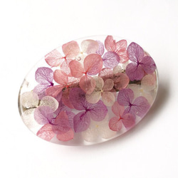 紫陽花バレッタ pink&lavender M-size 2枚目の画像
