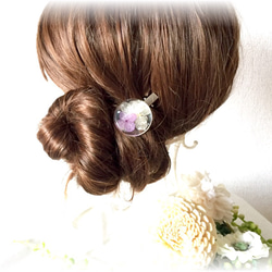 紫陽花circleヘアクリップ Ssize lav. 2枚目の画像