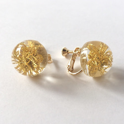 16KGP 金糸華earring/pierce dome 1枚目の画像