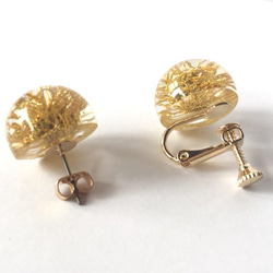 16KGP 金糸華earring/pierce dome 3枚目の画像