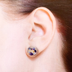 『Creema限定』16KGP clear-blue pierce/earring 2枚目の画像