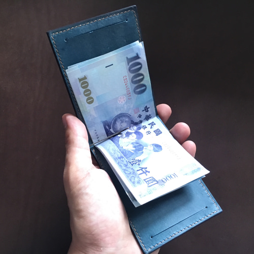 JM-C1ハンドメイドマネークリップイタリアンワックスドベジタブル