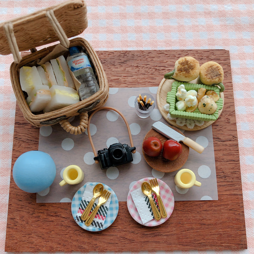 ミニチュア＊ピクニックバスケットセット＊ その他置物 malu works