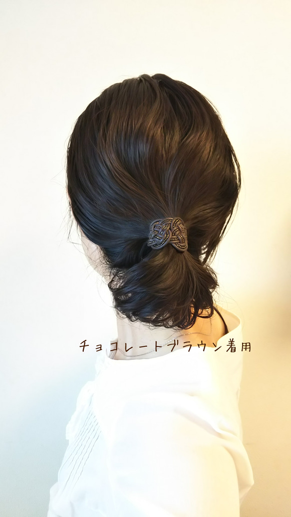 結い紐のヘアゴム(ベージュ) 6枚目の画像