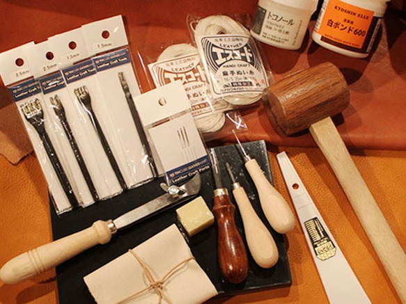 レザークラフト工具セット18点コンプリートキット＋はぎれパック100g