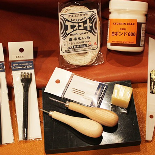 レザークラフト工具セット10点スターターキット+はぎれパック レザークラフト工具セット10点スターターキット+はぎれパック