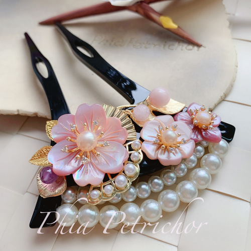 簪 和 K24GP 桜 かんざし バチ型 パール 簪 着物 髪飾り 留袖 着物