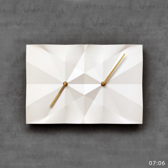 HOMER | 摺紙時鐘 Origami Clock 白色/鑽石切面/啞光 HC16TM-WDM 第2張的照片