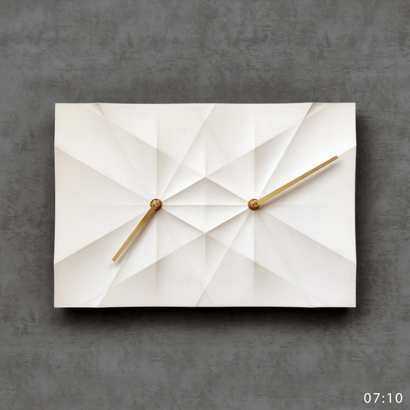 HOMER | 摺紙時鐘 Origami Clock 白色/曲面 HC16TM-WCM  混凝土 第1張的照片