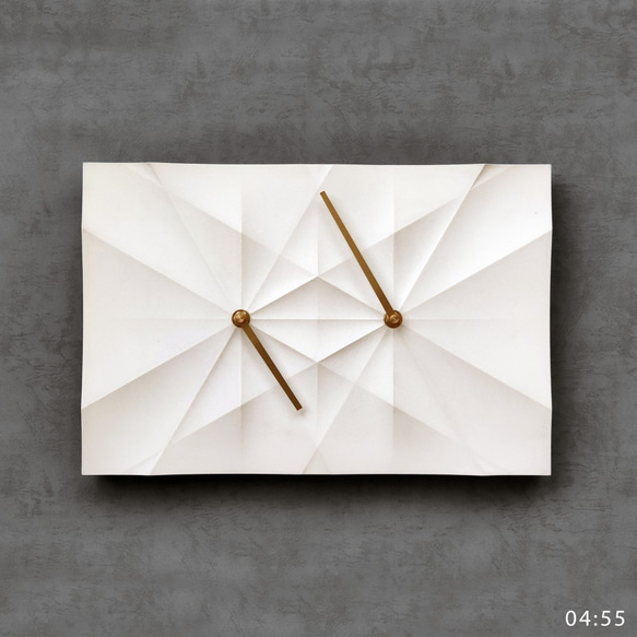 HOMER | 摺紙時鐘 Origami Clock 白色/曲面 HC16TM-WCM  混凝土 第2張的照片