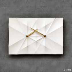 HOMER | 摺紙時鐘 Origami Clock 白色/曲面 HC16TM-WCM  混凝土 第3張的照片