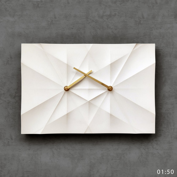 HOMER | 摺紙時鐘 Origami Clock 白色/曲面 HC16TM-WCM  混凝土 第3張的照片