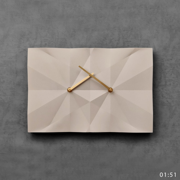 HOMER | 摺紙時鐘 Origami Clock 灰色/鑽石切面/啞光 HC16TM-GDM 第3張的照片
