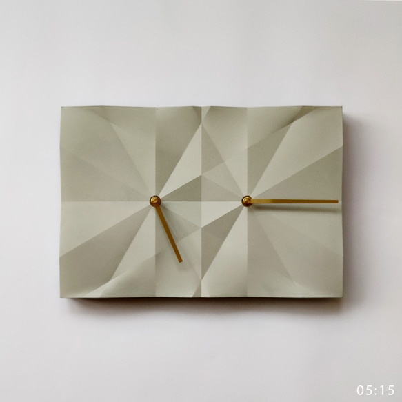 HOMER | 摺紙時鐘 Origami Clock 灰色/鑽石切面/啞光 HC16TM-GDM 第4張的照片