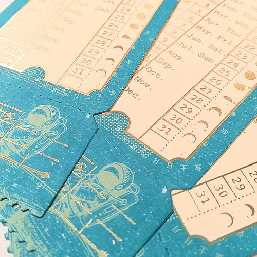 再販3✩20枚入 (宇宙空間)1 week ticket/チケット 箔押し 紙モノ