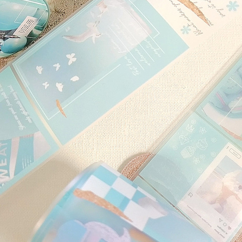 再販2☆1個入 (透明フィルム)透明;;水色の世界の中/海外
