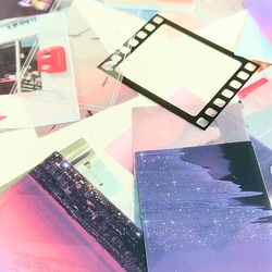 再販１✩約４０枚入　フィルム::空の色(mix)/海外 mixフレークシール　色彩屋吉宗 3枚目の画像