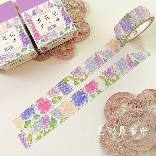 再販3☆1個入 (花日記)沈丁花/海外 マスキングテープ 15mm
