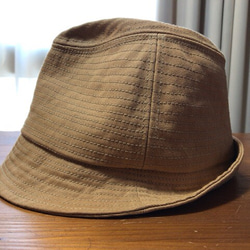 ＜受注製作＞デッドストック米国製コットンツイル crasher hat クラッシャー中折れ（希望サイズで作ります。） 2枚目の画像