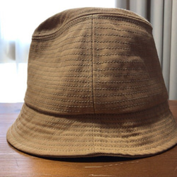 ＜受注製作＞デッドストック米国製コットンツイル crasher hat クラッシャー中折れ（希望サイズで作ります。） 3枚目の画像