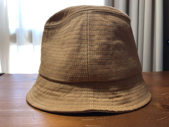 ＜受注製作＞デッドストック米国製コットンツイル crasher hat クラッシャー中折れ（希望サイズで作ります。） 3枚目の画像