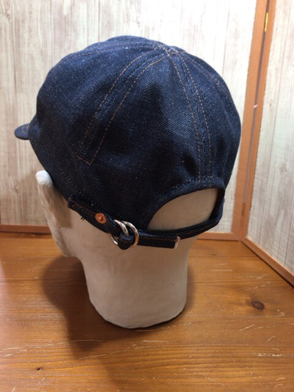 岡山産セルビッチデニムcycle cap サイクルキャップ（56cm〜63cm位まで対応） 4枚目の画像