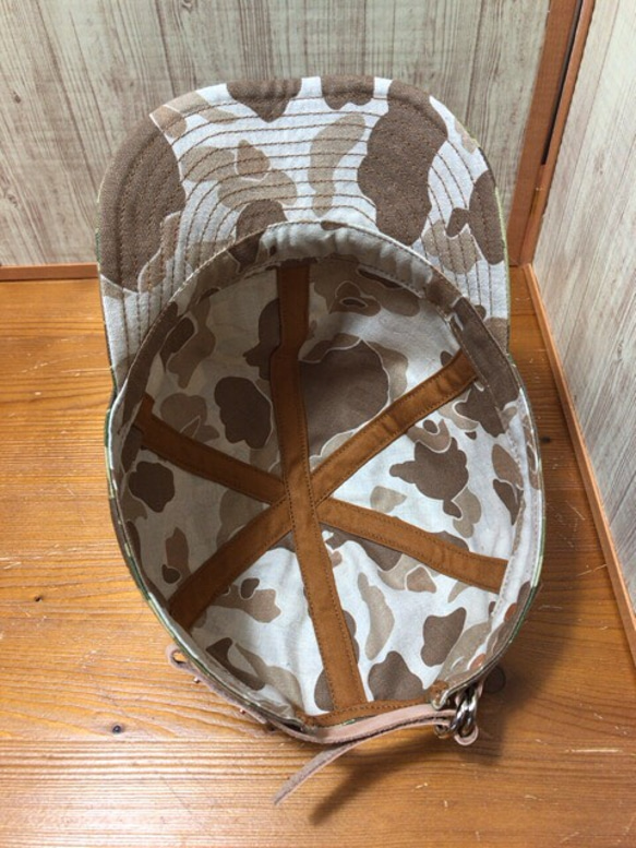 ＜受注製作＞ダックカモ6パネルwork cap ワークキャップ（希望サイズで作ります。） 4枚目の画像