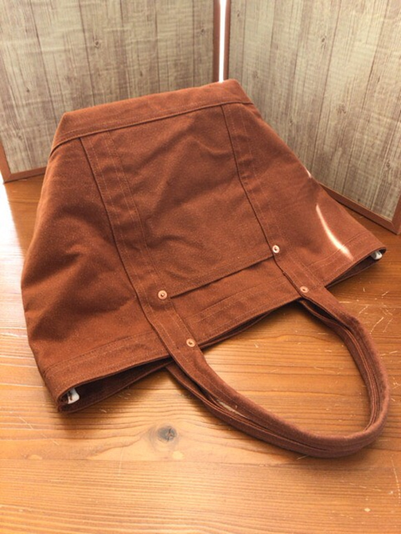 ＜カスタム別注＞岡山産12ozケブラーinコットンダックtote bag トートバッグ 1枚目の画像