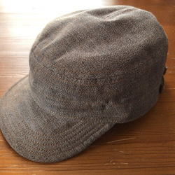 ＜受注製作＞デッドストックセルビッチシャンブレーデニムrailway work cap レールキャップ 1枚目の画像