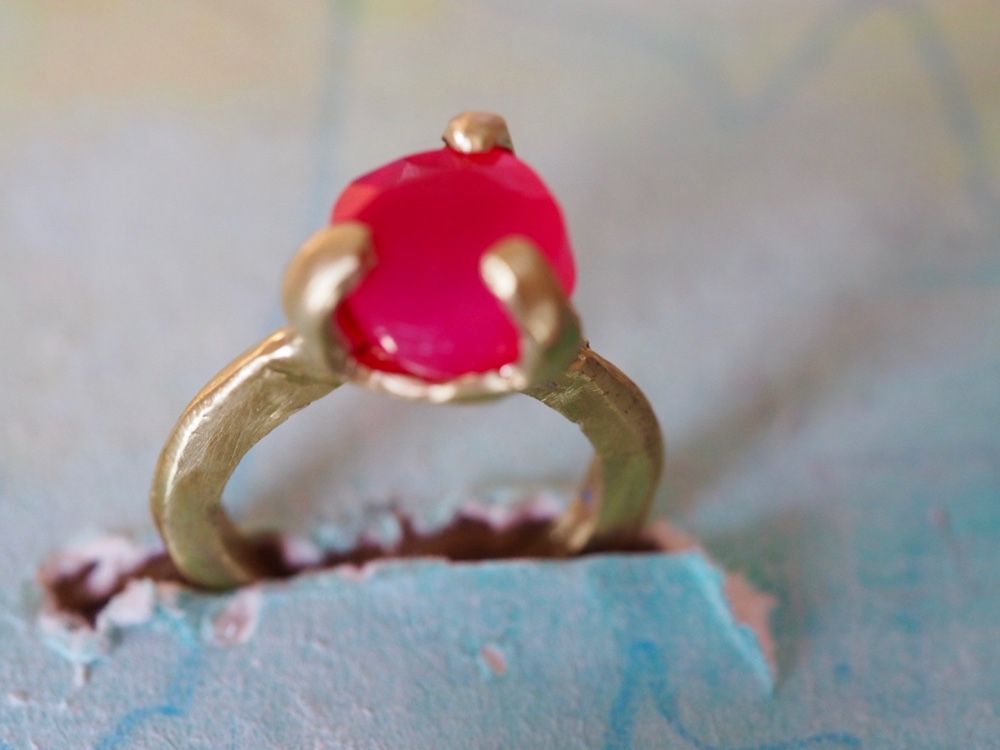 ピンクカルセドニーリング