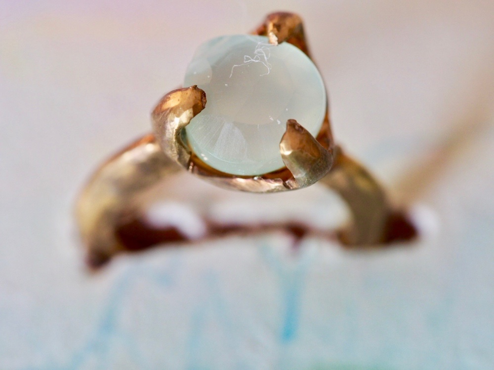 パステルグリーンカルセドニーリング