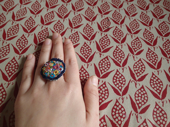 花刺繍の指輪　kon 3枚目の画像