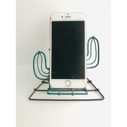 サボテンのスマホスタンド（ワイヤークラフト ） スマホスタンド