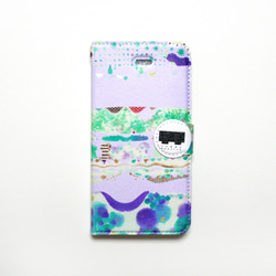 【iphone5～7S対応！】日本伝統の染色柄 手帳型スマホケース 1枚目の画像