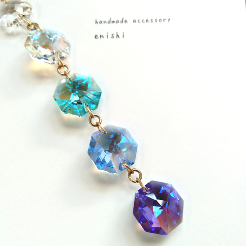 スワロフスキー社製 ミニサンキャッチャー オクタゴン14mm ブルー系