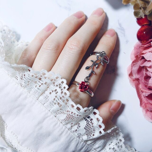 野薔薇の2wayリング / シルバーリング 地雷系 指輪 メンズ ゴシック