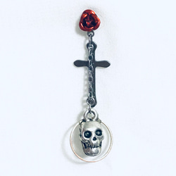 Rose and Skull 耳環/Rose Skull Gothic Cross Rosary Crucifix Sickly 第6張的照片