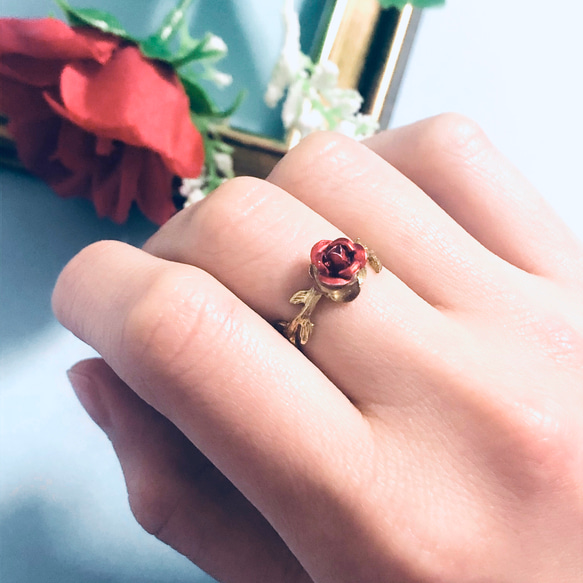 薔薇園のリング / 病みかわいい 地雷系 量産型 ゴシック ゴールド  おしゃれ ブランド リング 指輪 調整可能 7枚目の画像