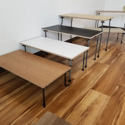 デタッチャブルテーブル、天然チーク天板&150mm鉄脚セット。キャンプテーブル、テントテーブル、ローテーブル 10枚目の画像