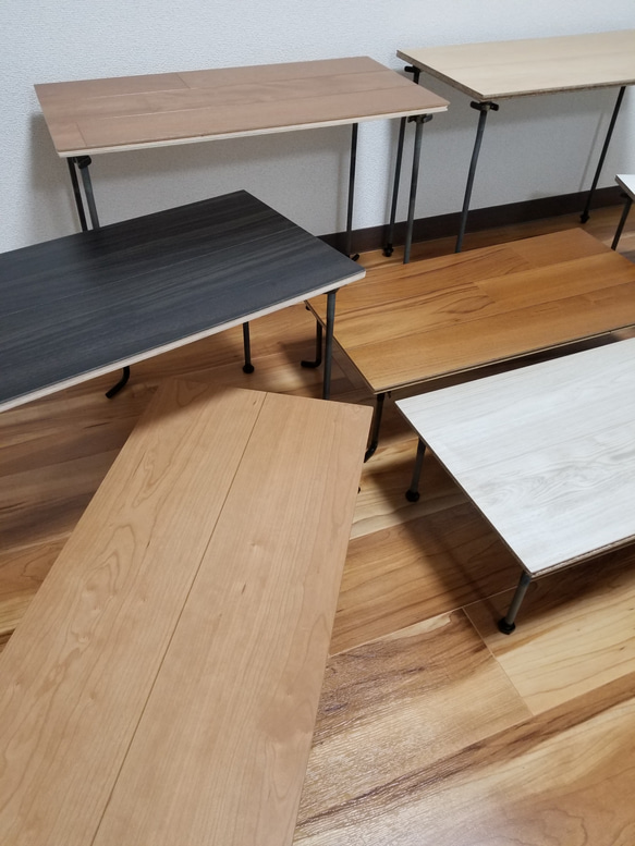 デタッチャブルテーブル、天然チーク天板&150mm鉄脚セット。キャンプテーブル、テントテーブル、ローテーブル 9枚目の画像