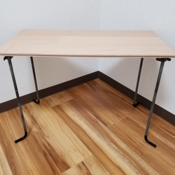 デタッチャブルテーブル、天然メープル天板&400mm鉄脚セット。ローテーブル、テントテーブル、組み立て式 1枚目の画像