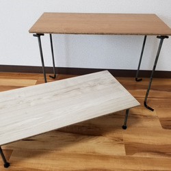 デタッチャブルテーブル、天然メープル天板&400mm鉄脚セット。ローテーブル、テントテーブル、組み立て式 9枚目の画像