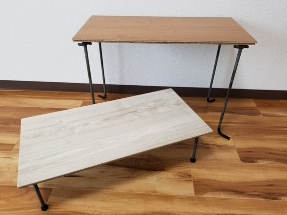 デタッチャブルテーブル、天然メープル天板&400mm鉄脚セット。ローテーブル、テントテーブル、組み立て式 9枚目の画像