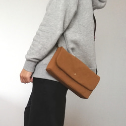 canvas shoulder camel　ミニショルダー　ポシェット 1枚目の画像