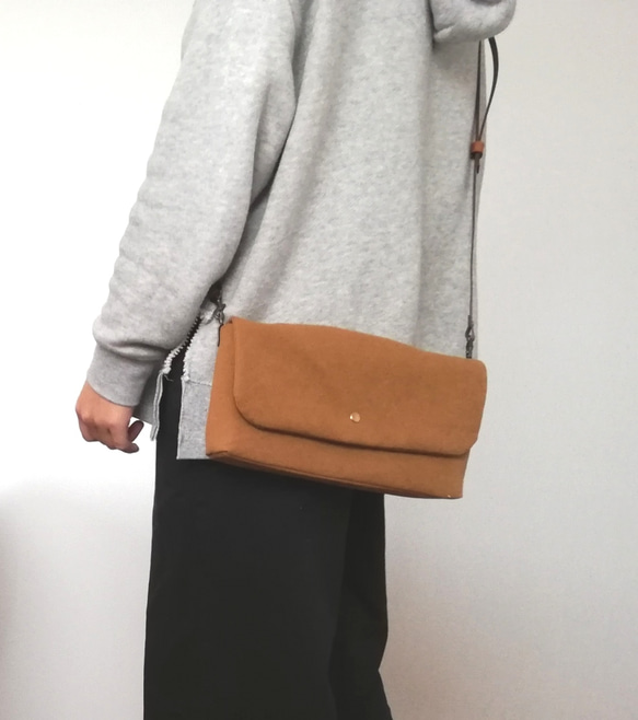 canvas shoulder camel　ミニショルダー　ポシェット 2枚目の画像